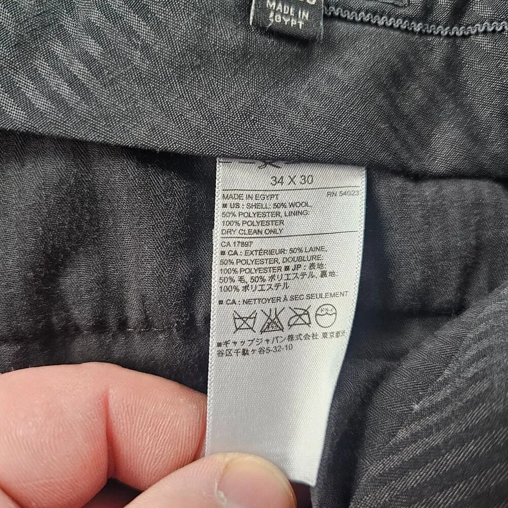 Banana Republic Dress Pants Mens 34x29 Blue Plaid Wool Blend Dark Academia